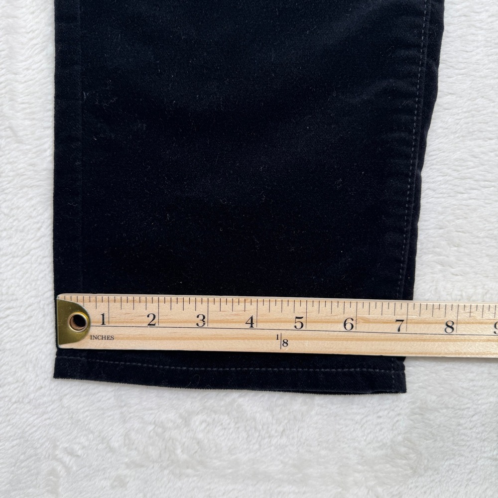 Talbots Velveteen Pants Womens 10 Black Straight Leg High Rise‎ 5-Pocket Stretch - Picture 6 of 11